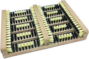 Galvog® Boot Scraper Wooden Rub Mat Outdoors | All Weather Heavy Duty Shoe Scrubber Brushes Garden Kitchen Patio Carpet Doormats | Extra Wide Boot Buddy Mud Snow Scrubbing Cleaner