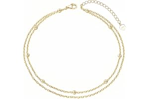 Cangall Silver Anklets for Women, 925 Sterling Silver Ankle Bracelet, Adjustable Beach Barefoot Foot Chain, Summer Holiday Silver Ankle Chain, Classic Women's Silver Simple Ankle Jewellery for Girls