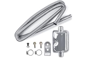 BNGXR Abgasschlauch Schalldämpfer Set, 200cm Auto Edelstahl Auspuff Abgasrohr mit Schalldämpfer und Zwei Edelstahlklammern Für Luft Diesel Standheizung