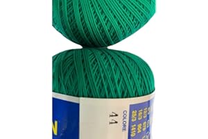 LA MERCERIA ONLINE Cotone Per Uncinetto Numero N° 5-100 Grammi Filo Di Scozia( Sono 282 Mt.) Tinta Unita E Per Altre Quantità Contattatemi (Verde 44)