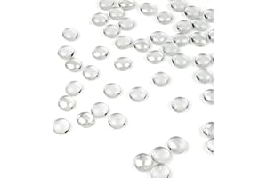 VANHVIS 2 Lb Flat Glass Marbles, 200 Pcs Glass Gem Beads Pebbles for Home Decoration, Vase Fillers, WeddingTable Scatter and Aquarium Décor (Cear)