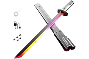 GENERIC Sparkblade Sword with Sparks, 31.5 Inch Spark Blade Swords with Multicolor LED Lights and Sound Spray Effects, Spark Blade with Sensor Sound, for Rave, Cosplay & Display, USB C Rechargeable (Gray)