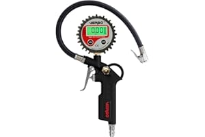 VERGO Inflador Neumáticos con Medidor Digital y Pistola - Manometro Neumáticos con Pantalla de 2.5 Pulgadas - 0-14 Bar/ 0-200PSI - Multifunctional - Pantalla LCD - Auto Coche Moto Camión