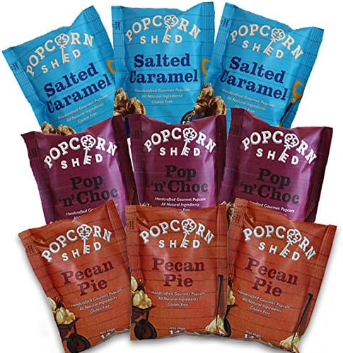 Popcorn Shed Gourmet Popcorn Snack Packs Selection Tasting 9-Pack