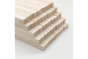 GENERIC 50 PCS Balsa Wood Dowel Rods, Square Balsa for Crafts & Model Making (10 x 10 x 300mm)