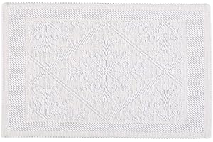 HomeLife Tappeto Bagno in Cotone Bianco 55X140 cm Made in Italy | Tappetino Bagno Assorbente in Rilievo con Fondo Antiscivolo |Tappeto Doccia Lavabile in Lavatrice | Tappetini Scendidoccia Sardo
