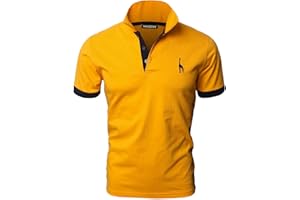 VHUQGVU Polo Uomo Essenziale Manica Corta 100% Cotone Contrasto Colore Golf Sportiva Poloshirt