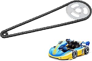 EQULUP T8F 44T 29mm Pignon Arrière et T8F 11T Pignon Arrière avec la Chaîne Remplacement de Chaîne à Engrenages Haute Puissance T8F pour Karts, Quads et Mini-Motos Modifiés Pocket Bike