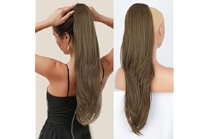 ‎AIKAA aikaa Locken Kordelzug Pferdeschwanz Haarteil Haarverlängerung, Wellige Lockige Pferdeschwanz Verlängerung Synthetisches Haarteil Ponytail Extension für Frauen (65cm, 8/26#)