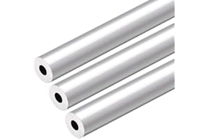 sourcing map Tubo Redondo de 6063 Aluminio, 3x Tubos de Aluminio, 12mm Diámetro Externo, 5mm Diámetro Interior, 300mm Longitud, Tubos Rectos sin Costuras