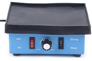 HarBin-Star Dental Gipsrüttler, Oszillator Vibrationsplatte 220V, Blau Zahntechnik Gipsrüttler 130W, Rechteckig Vibrator Shaker, Dental Lab Ausrüstung für Zahnärzte (EU-Stecker)