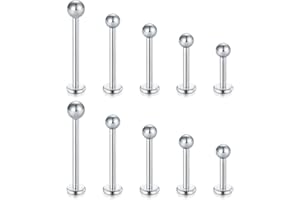 Longita Labret Labio Monroe Anillo Perno 16G Acero Quirúrgico Helix Cartilago Tragus Piercing Oreja Pendientes Joyería con 3mm Bolas de Repuesto