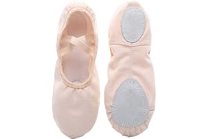 Exceart Zapatos de Ballet de Cuero Zapatillas de Ballet con Suela Completa Zapatos de Baile Zapatos de Yoga para Mujeres Niños Niñas Práctica de Baile 1 par Talla 25