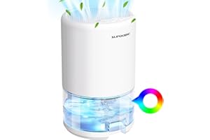 SUPOOBE Luftentfeuchter Elektrisch, 1000ml Entfeuchter Leise Raumentfeuchter mit Überfüllungsschutz, Schlafmodus, 7 Farbiges LED Licht, Gegen Feuchtigkeit Schimmel Dehumidifier für Keller Schlafzimmer