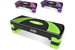 OZE SPORTS Aerobic Stepper platform -Step Steps board High - Exercise 2-5 Level Adjustable Height Fitness Workout Yoga Pilates Fitness Home Gym Removable Step Rise block