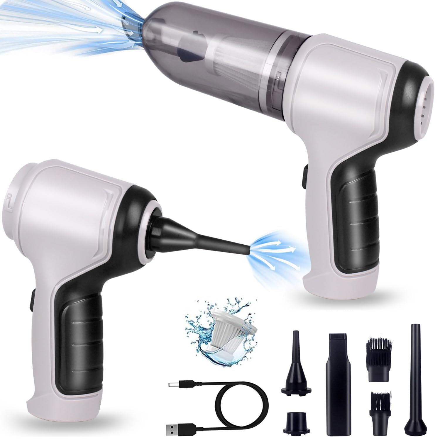 COZY CORNER Portable Vacuum Cleaner with Multi-nozzles CAR Vacuum Cleaner Handheld Vacuum Cleaner Cordless Portable Mini Car Vacuum Powerful Car Vacuum Cleaner