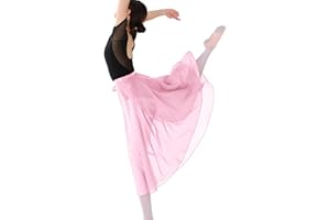 MUNAFIE Ballett Rock Damen Chiffon Wickelrock Ballettkleidung Verstellbare Taille Krawatten Tanz Röcke für Damen und Mädchen