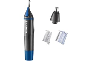 Remington Hair Trimmer for Men, Nose, Ear, & Eyebrow Hair Clipper, Rotary Trimmer, Two Comb Attachments, Waterproof, Battery Operated, Cordless - NE3850