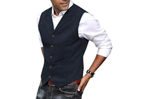 Solovedress Gilet de costume homme Vintage revers cranté Tweed La laine pour le mariage