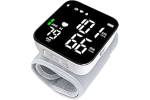 Pozlle Handgelenk Blutdruckmessgerät, Vollbild-LED-Anzeige, HD-Hintergrundbeleuchtung, Einfache Bedienung, Einstellbare Manschette von 13,5 bis 19,5 cm, Erkennung unregelmäßiger Herzschläge