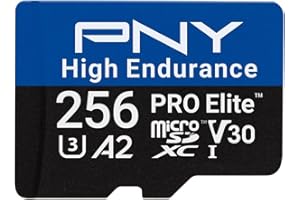 PNY Tarjeta microSDXC 256GB Pro Elite™ High Endurance C10 U3 V30 A2, hasta 100/90 MB/s de Lectura/Escritura, 4K UHD, Full HD, UHS-I, cámara de vigilancia y de Seguridad, Dash CAM