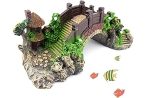 CuiCanfla Adornos de acuario y accesorios, puente de arco de resina, para peces y hogar
