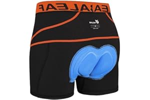BALEAF Short Cycliste Homme Cuissard Vélo Homme Cycliste Short VTT avec Coussin de Compression à 5 Couches Rembourré Caleçon Vélo Homme Respirant à Séchage Rapide Anti-Glissante