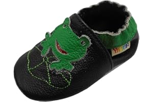YALION Baby Weiches Leder Lauflernschuhe Kleinkinder Krabbelschuhe Hausschuhe Lederpuschen Babyschuhen mit Wildledersohlen Mehrfarbig