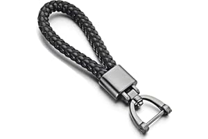 Redreo Brelok samochodowy, brelok do kluczy samochodowych ze skóry PU, akcesoria do kluczyków samochodowych, zamiennik breloka, Czarny skórzany brelok, rozmiar uniwersalny