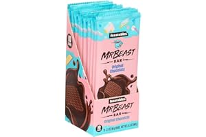‎FEASTABLES Feastables MrBeast Chocolate Bars/Schokoladetafeln (10 x 60g) - Das schokolade geschenk für das echte Biest. (Original Chocolate)
