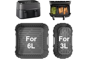 ‎FJNATINH FJNATINH Philips Airfryer Zubehör for Philips Dual Airfryer 3000/5000 Series,Silikonform Airfryer Philips Dual Basket NA350 NA550 6L/3L(Grau)