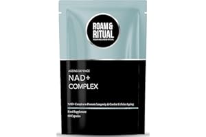 NAD Supplements - Complex Longevity Formula with NAD Plus, Nicotinamide Riboside, Resveratrol, TMG & Luteolin | Cellular Energy Support | Made in The UK | 60 Vegan Capsules by Roam & Ritual™
