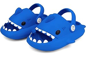 LANIVIC Chanclas de Playa para Niña Niño Tiburón Zapatillas de Ducha Antideslizante Tigre Zapatos de Piscina Sandalias Ligero Verano Shark Slippers
