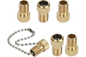 Flintronic Adattatore per Valvola Presta in Ottone, 6 Pezzi Adattatore per Pompa Bici, Valvola Schrader Adattatore per Bici