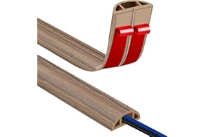 JAHOMFAI Passe Cable Sol 1M Goulotte Passe Cable Sol, Petit Canal de Cordons d'alimentation Flexible pour Le Bureau Protection des Fils Electriques et Prévention des Risques de Trébuchement