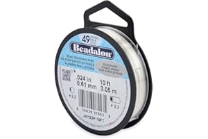 BEADALON Stringing Wire 49-Strand .024"X10'-Silver-Plated