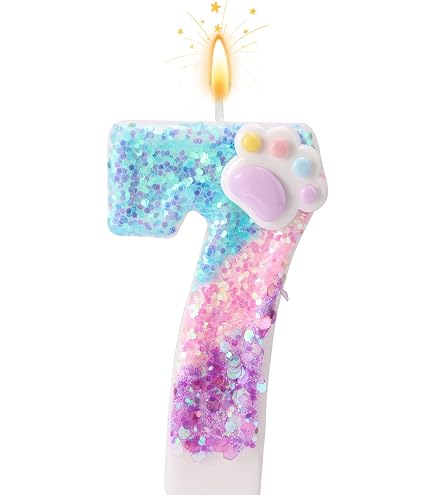 Candela Di Compleanno Blu Numero 1 Con Zampa Di Cane In Cera Di Paraffina - Torta Compleanno Tema Pet