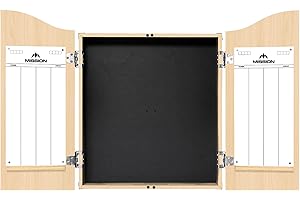 Mission Darts CAB021 Luksusowa wytrzymała szafka na tarcze do rzutek z markerami, jasny dąb (Light Oak)