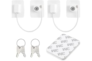 DEVENIRRICHE 2 Pack Window Restrictor Locks, UPVC Child Baby Security Window Locks Self Adhesive No Drilling Lock Baby Window Restrictor Pet Window Restrictorsn Windows Ventilation Lock.