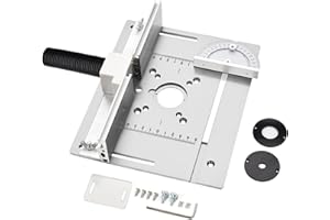 SHULLTJI Set mit 3 Oberfrästisch-Einsatzplatten Aluminiumlegierung FräStisch, füR OberfräSe Gravur-Hilfswerkzeug mit Gehrungslehre Fräsen Board Aluminium-Legierung