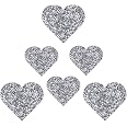 8 Toppe Termoadesive A Forma Di Cuore, Dimensioni Mix, Colori Nero E Rosso. Perfette Per Riparare O Decorare Jeans, Giacche E Borse. Fai Da Te Facile. - 2