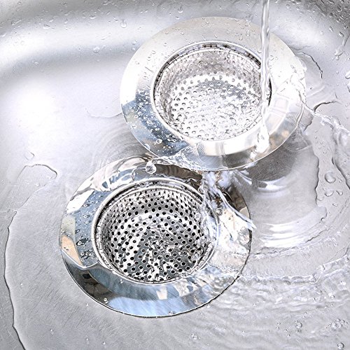 2 Abflußsieb Edelstahl Küche Spüle Sieb Drain Protectors perfekt für Küche und Badezimmer Waschbecken (72mm) - 5