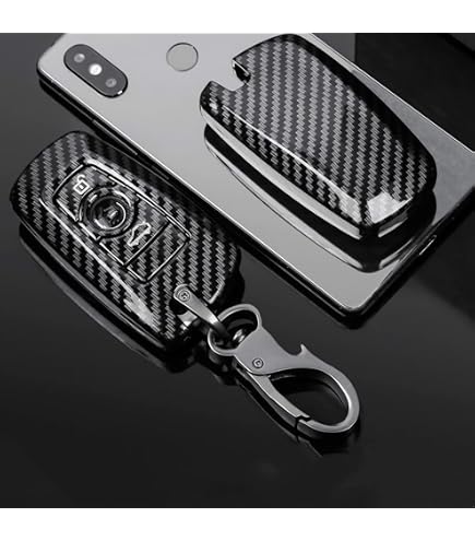 QBUC for BMW Key Fob Cover, Heavy Metal Key Shell Case for BMW 2 5 6 7 Series X1 X2