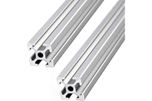 CNCYEAH Lot de 2 profilés en aluminium 2020 - 500 mm - Type T - Rainure de 6 mm - Profilé en aluminium européen 20 x 20 mm - Pour imprimante 3D et machine de gravure laser CNC