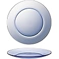 Duralex® LYS Marine Glass Plate 9.25 inch, Set of 2 Glass Plates | Microwave & Dishwasher Safe | for Dinning & Gifting | Ultra Scratch Resistant Tempered Glass