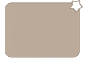 Minifolk Single Silicone kids Star table mat | Baby Toddler Placemat | Non Slip Mat | Mess free (Bone)