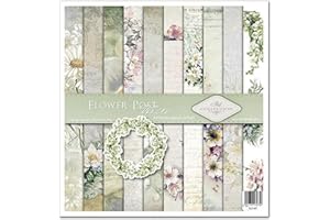ITD Collection - Scrapbooking Package 12 x 12 inches, Scrapbooking Paper, Decorative Paper, Decoupage, Card Making, Paper Size - 310 x 320 mm (Flower Post - White, SLS047)
