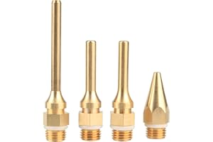 Bestgle 4 stück heißklebepistole düse 34mm 50mm 70mm reine kupfer-klebepistolen düse heißklebepistolendüse lange düse feine düse für klebepistole düse kupferspitze ersatzwerkzeug zubehör golden