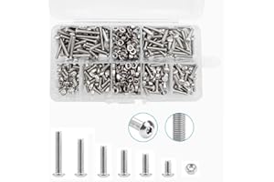 LOCKIMO M3 Schrauben Set Screws Sortiment - 440 Pieces 6 verschiedenen Längen Sechskant Schraubenset mit Muttern Assortment (Silber)
