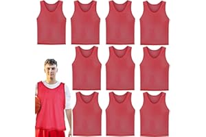 AzulLanse 10 pezzi Pettorine da Allanamento Bavaglini da Calcio,Pettorali per adulto,70 * 62cm,per squadre di calcio e basket,Nessun logo,pettorale di gioco di squadra,Altezza consigliata:170-200cm